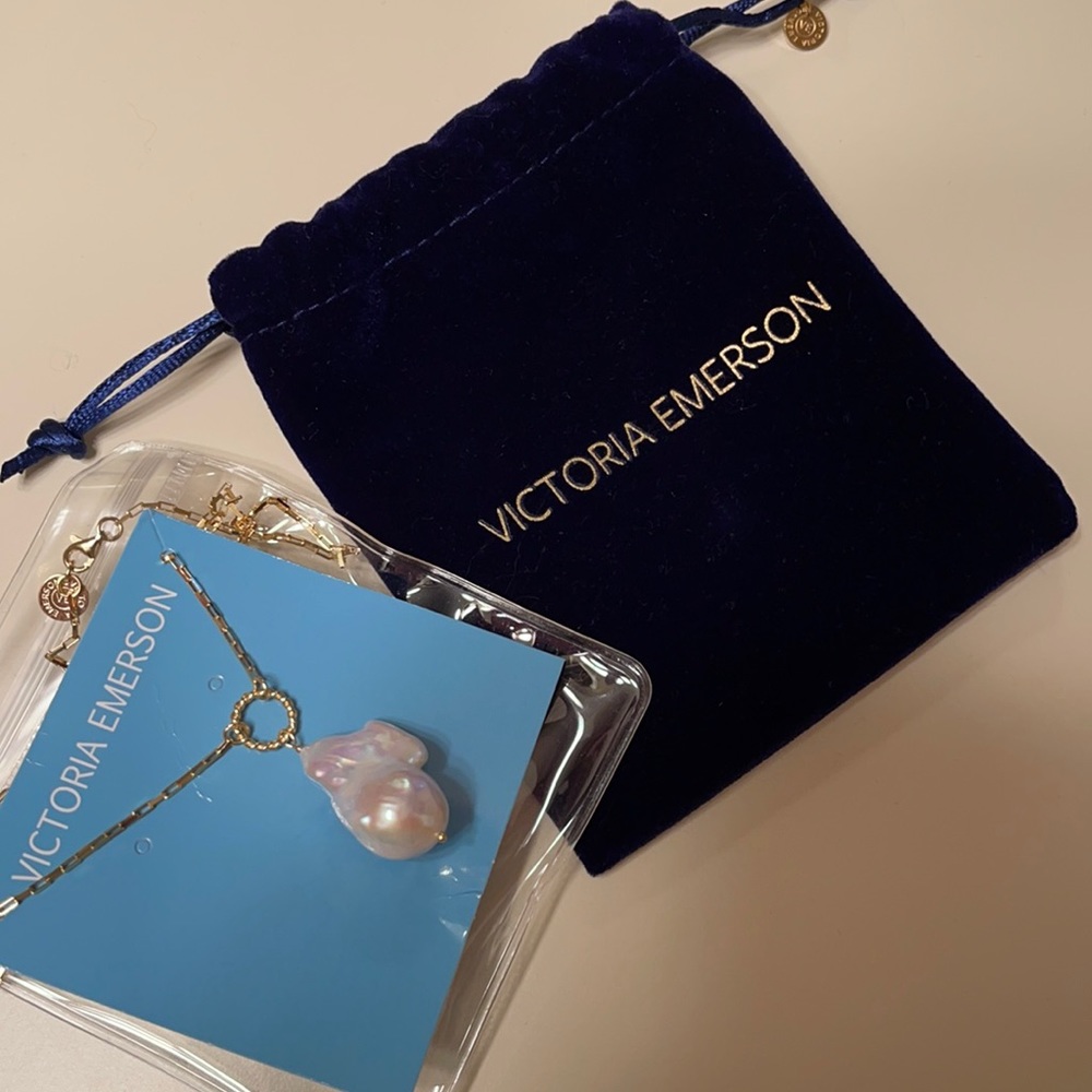 Victoria Emerson Ocean Droplet Pearl Necklace
